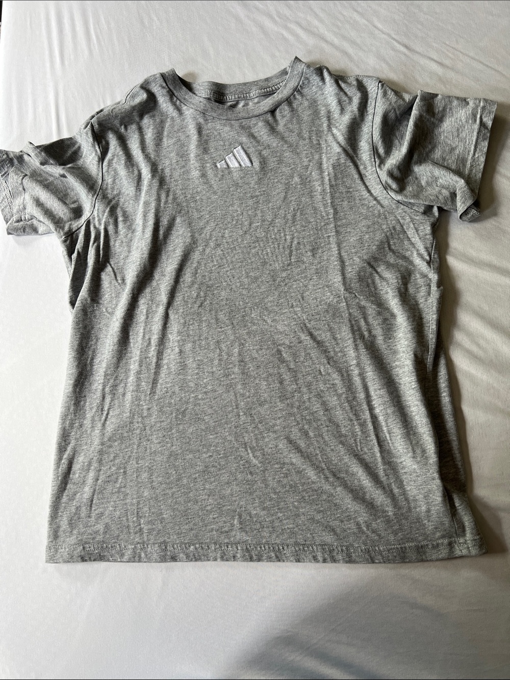 adidas Kids Gray Short-Sleeve Crew Tee with Logo